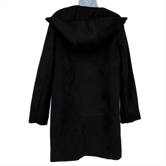 HyFve Women's Perfect Match Faux Suede Hooded Coat in Black Size Medium - Picture 4 of 6